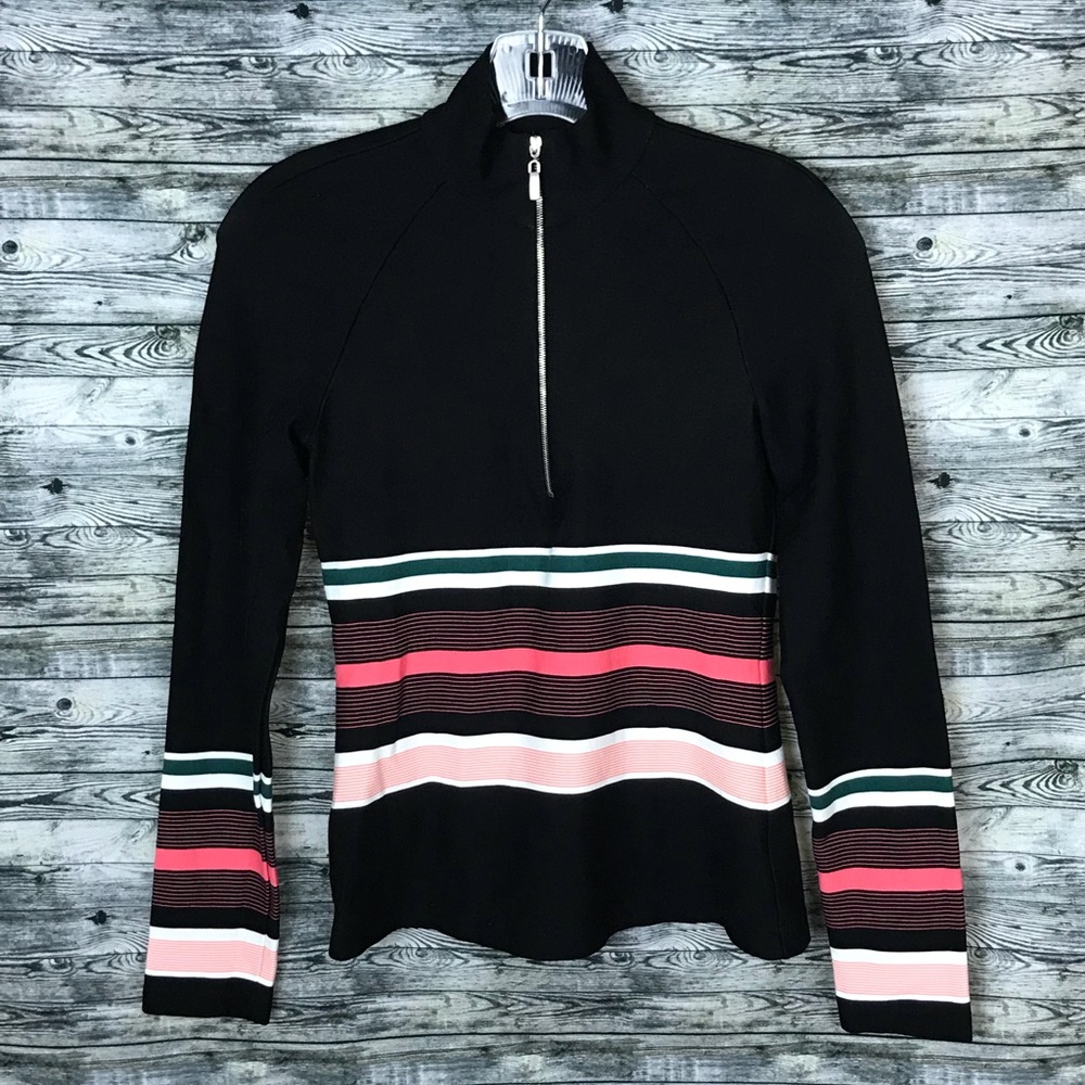 Zara Knit Striped Top with Open Back and Zipper
